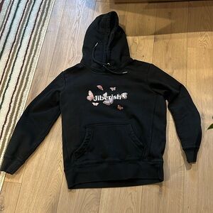 Jiberish Black Hoodie with Butterfly Design